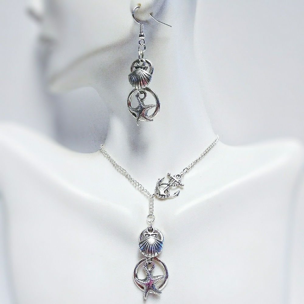 New Ocean Theme Anchor Seashell Jewelry Set